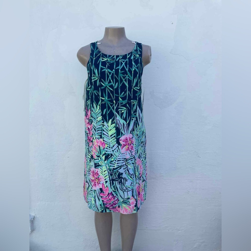 Lilly Pulitzer Vibrant Floral Dress with Pink and Green